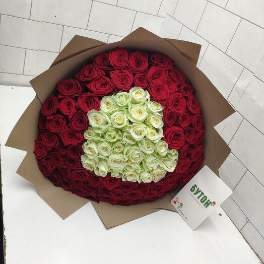 Corazones con rosas 101pcs