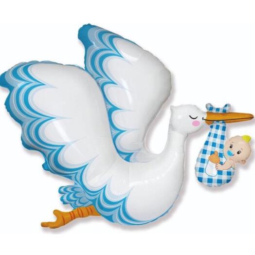 Фольгированный шар с гелием Аист Мальчик