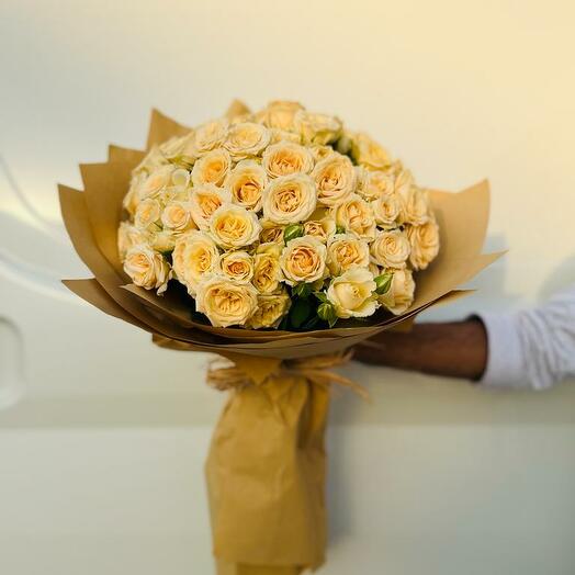 40 Peach Spray Rose Bouquet