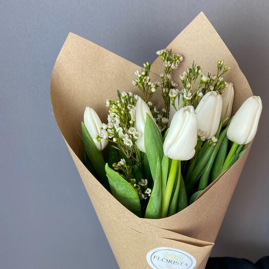 Тюльпаны и шамелациум в крафте, Flowers & Gifts Sergiev Posad, buy at a ...