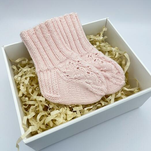 Knitted socks for a newborn