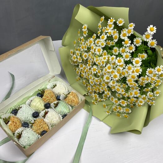 Ромашки 🌼с клубникой в шоколаде 🍓