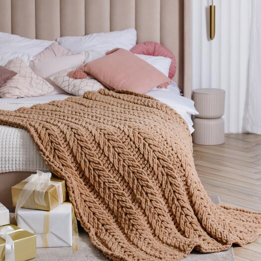 Плед вязаный Зямняя сказка