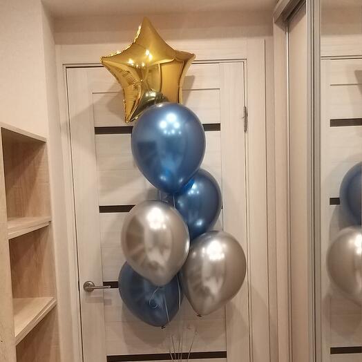 Фонтан из 6 гелиевых шаров