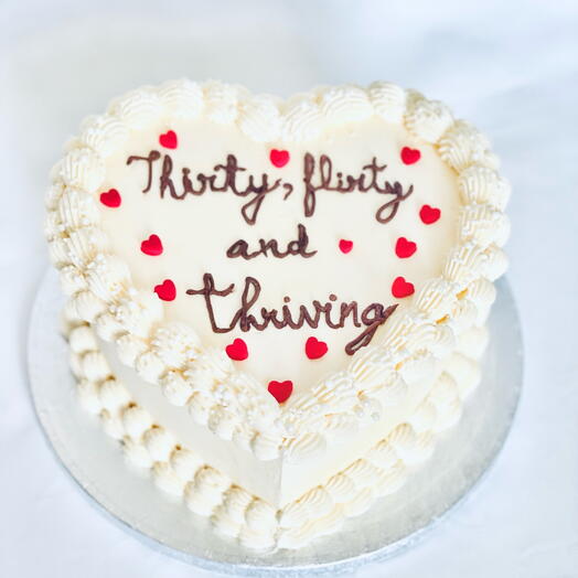 Heart Lambeth cake - white