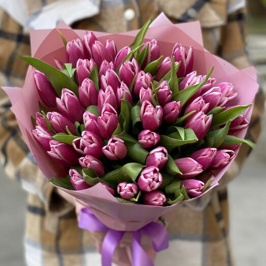 Камалия тюльпан фото Pink Tulip, Цветы Kerava, Uusimaa, Финляндия, купить по цене 95 EUR, Монобукеты 