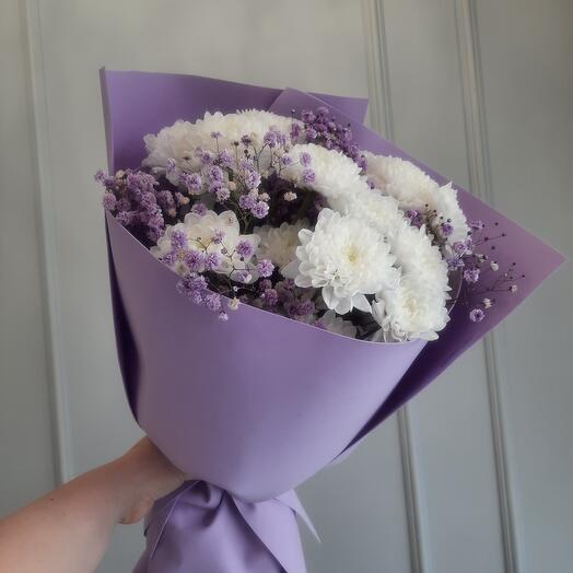 Bouquet with gypsophila