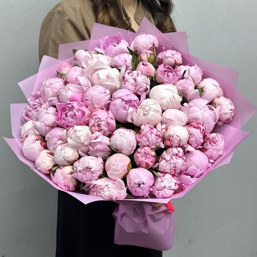 Букет из 51 пионов🌸
