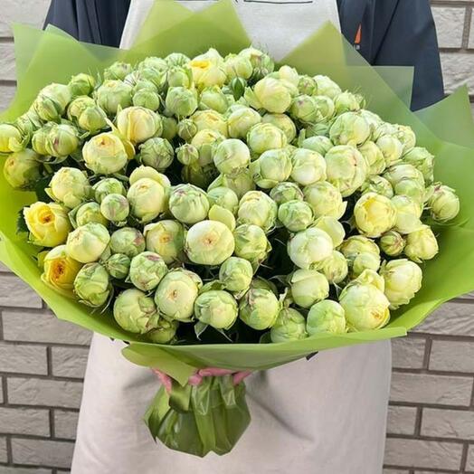Кустовая  роза желтая