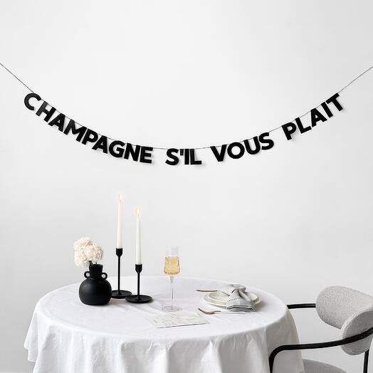 Бумажная гирлянда CHAMPAGNE S IL VOUS PLAIT