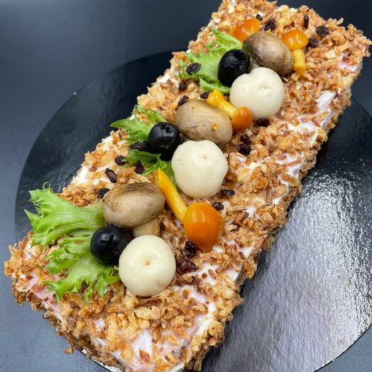 Торт мясной "Грибная полянка"