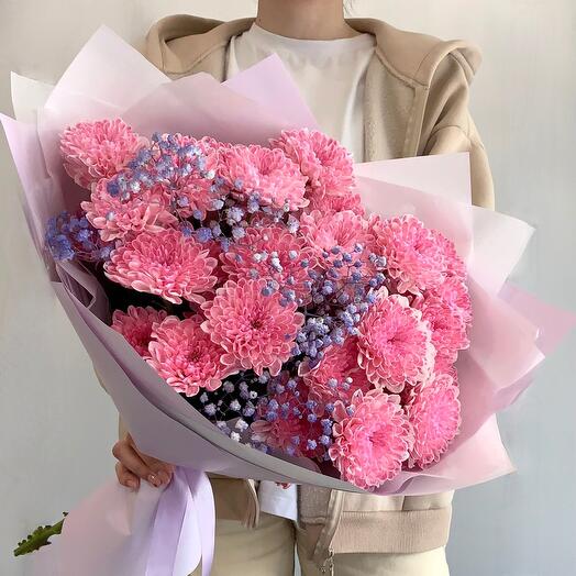 Розовые мечты 💕 хризантема гипсофила