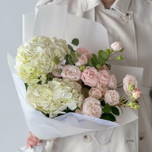 Bouquet with White Hydrangeas