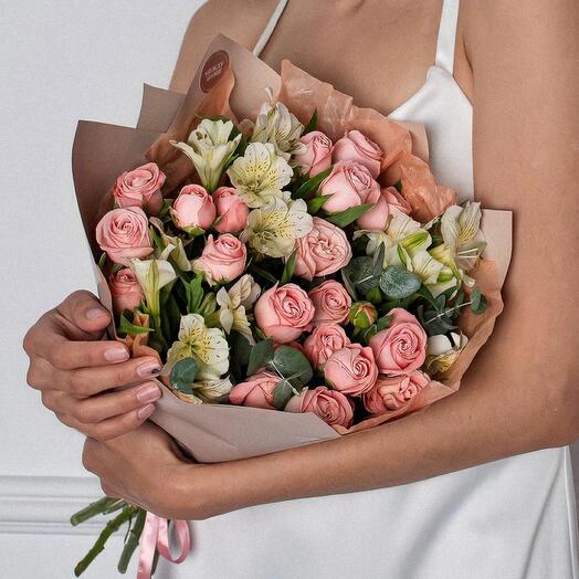 ️Кустовые розы альстромерия (Р752)💖
