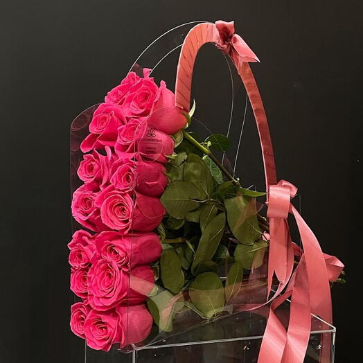 Acrylic bag with rose