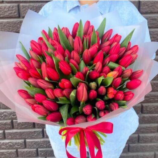 101 красный тюльпан 🌷