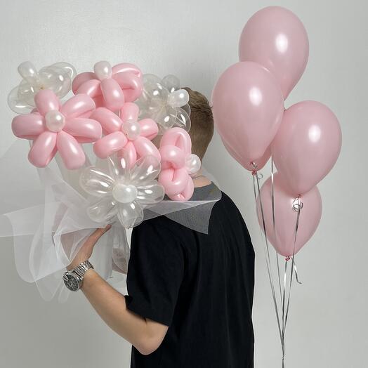 Цветы размер М из воздушных шаров «Воздушный йогурт»