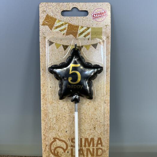 Свеча звезда 5, черный