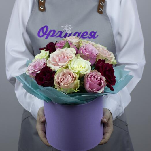 15 Роз микс 60 см в коробке
