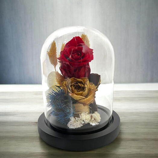 Enduring Love- Timeless Preserved Red Rose in Glass Dome – Lasting Beauty