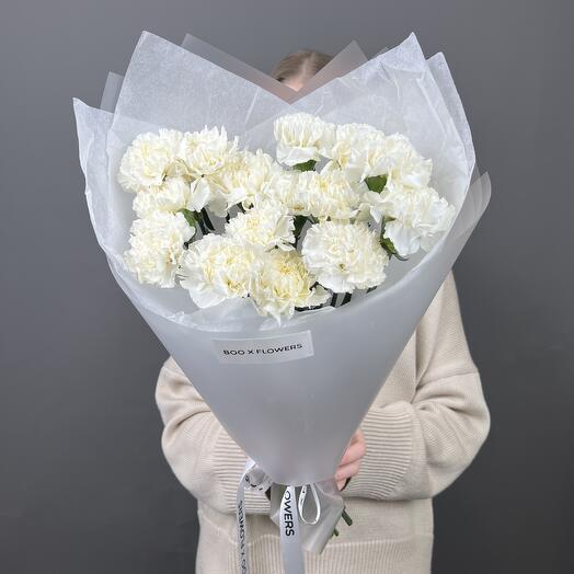 Белые гвоздики 15 шт