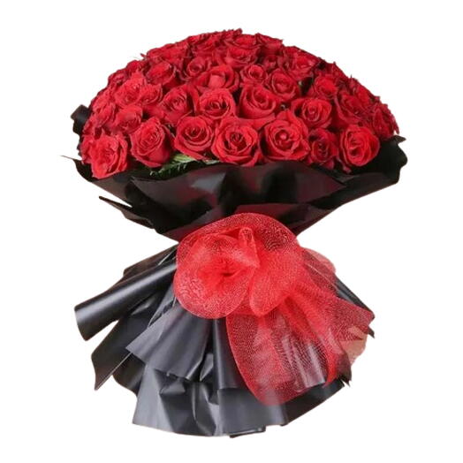 100 Valentines Day Stylish Red Roses Bouquet