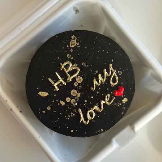 Бенто-торт черный HB my love с днём рождения любимому любимой парню мужу девушке сестре брату