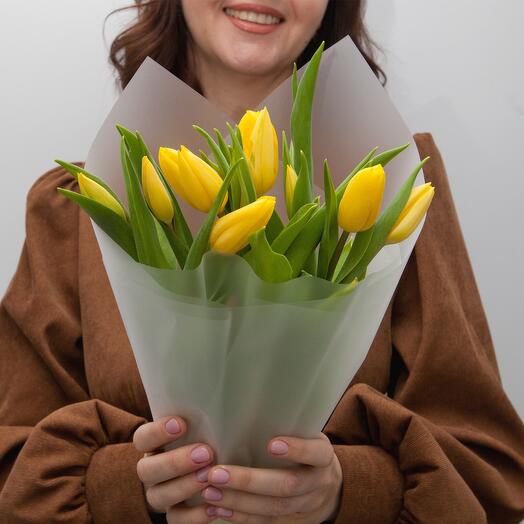 Букет желтых тюльпанов, 11 шт., 45 см. Florentika
