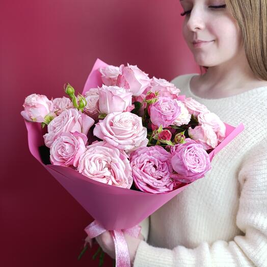 💗Букет из нежно сиреневой кустовой розы
