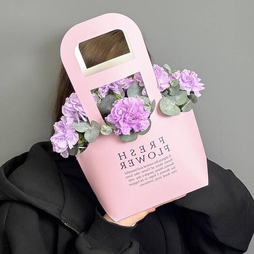 Lilac dianuts in her purse. VKF9