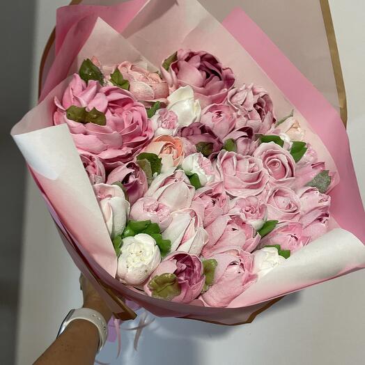 Ramo de flores de malvavisco 25 cm de diámetro