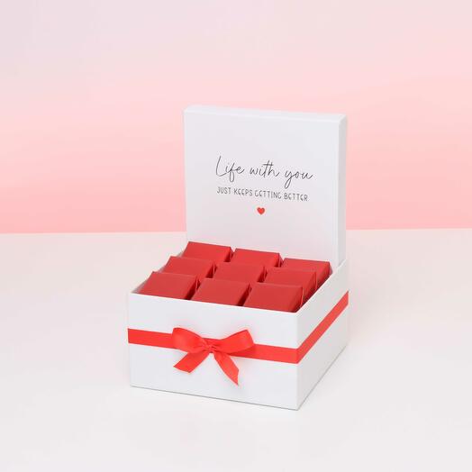 Life With You Romantic Chocolate Small Hamper – Red   White Gift Box