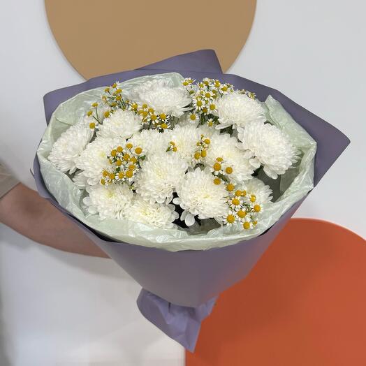 Летнее настроение 🌸 «букет с ромашками и хризантемой»