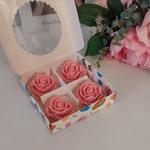 Конфеты/ розы из белого шоколада в коробочке "С днём рождения!" 🎂🥳
