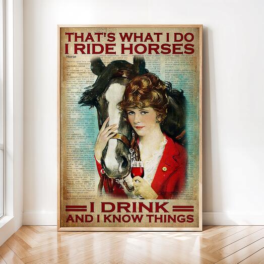 Интерьерный постер "Лошади" винтажная картина 02-0133