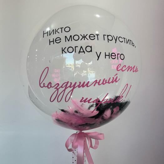 Баблс с перьями и надписью