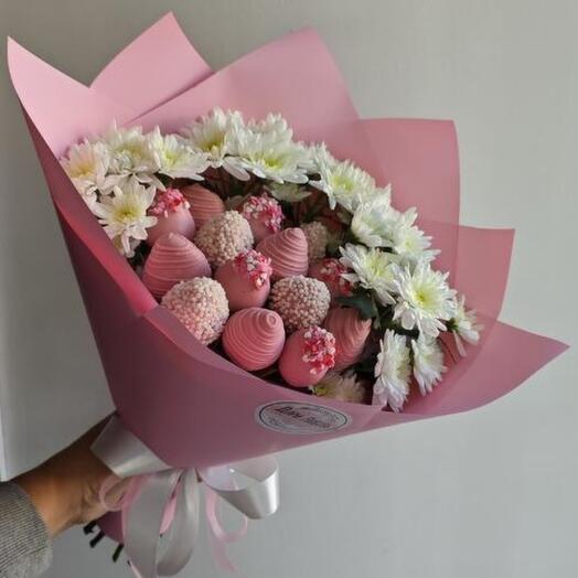 💞 с клубникой и хризантемы / ромашки 5. Ягодное поле любимой