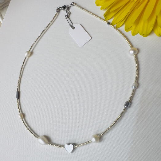 Чокер нежный жемчуг