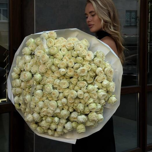 51 Кустовая пионовидная Роза букет большой премиум