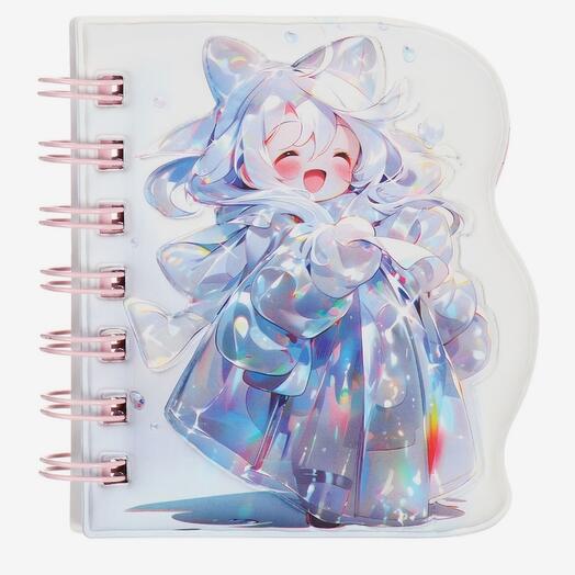 Записная книжка подарочная, на гребне 80 листов, в линейку, цветной блок, обложка ПВХ 3D, Аниме, 10.2×10.5 см