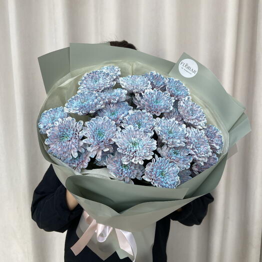 Сине-фиолетовые хризантемы