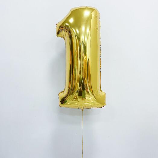 Шар Цифра 1 золото