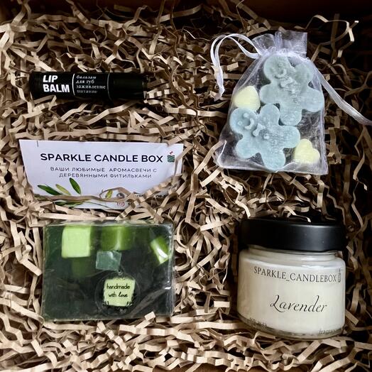 Подарочный набор Любимой маме♥️ Аромасвеча соевая, бальзам для губ, мыло ручной работы и аромасаше