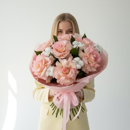 Французская роза букет -10 x Dalnevostochny