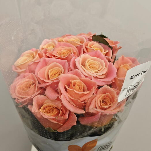 Пачка (15 шт.) Роза одноголовая Мисс Пигги 50 см Арт. Fla00505c