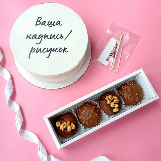 Набор ассорти пирожное картошка и торт, подарок на день рождение