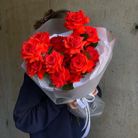 French roses mono bouquet