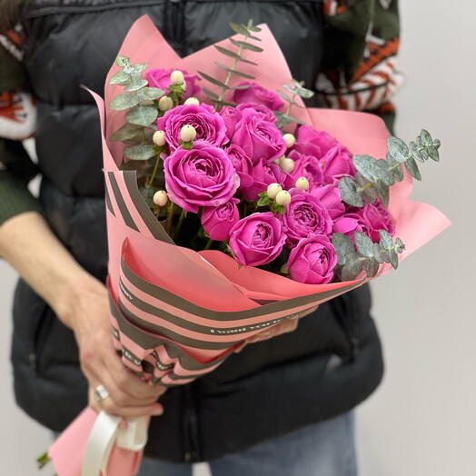 Букет пионовидной Розы Мисти Баблс🌷