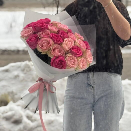 25 высоких роз 😍🩷Роза розовая Розы