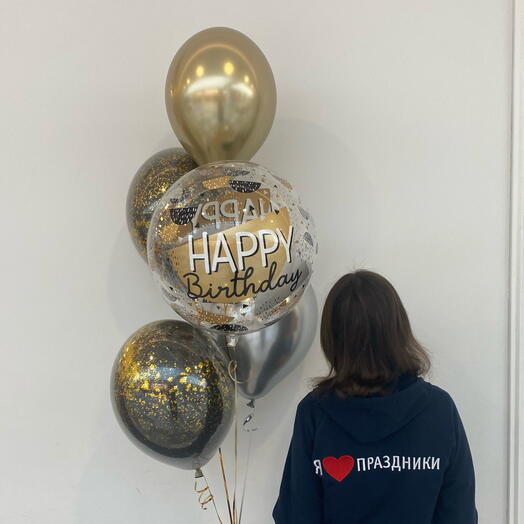 Фонтан шаров «Happy Birthday»